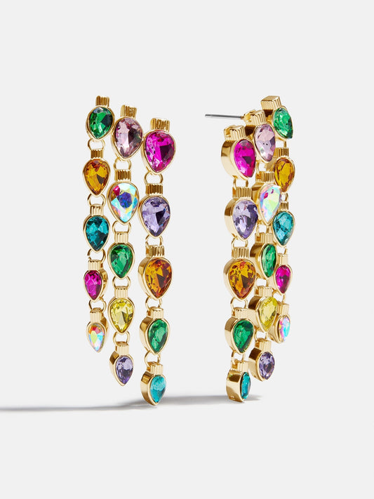 Jingle Lady Statement Earrings - Christmas Lights