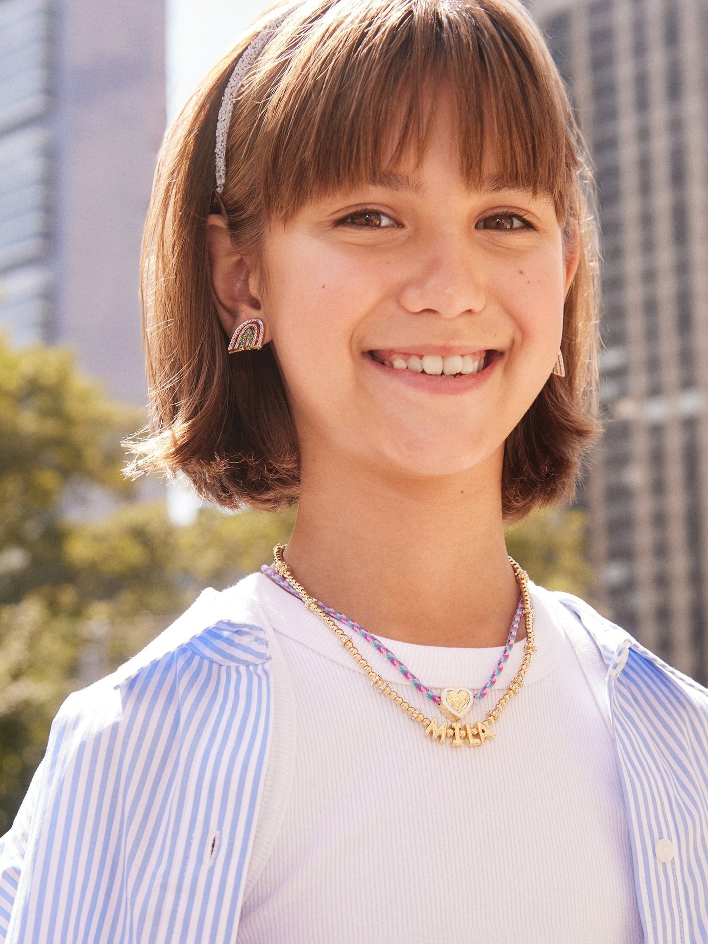 Pisa Kids' Custom Nameplate Necklace - Gold