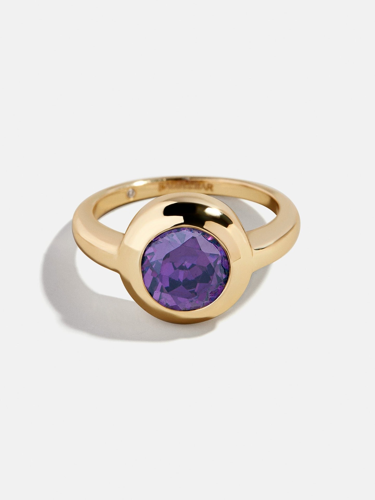 Gold Cubic Zirconia Custom Birthstone Ring - Amethyst