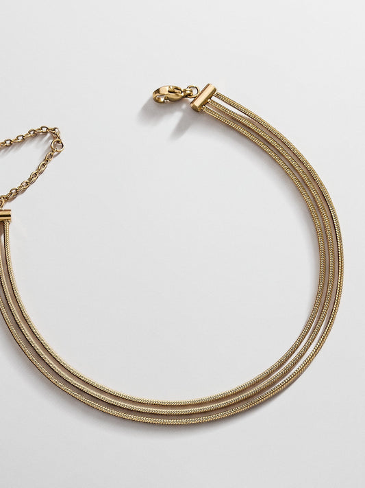 Gemma Waterproof Layered Anklet - Gold