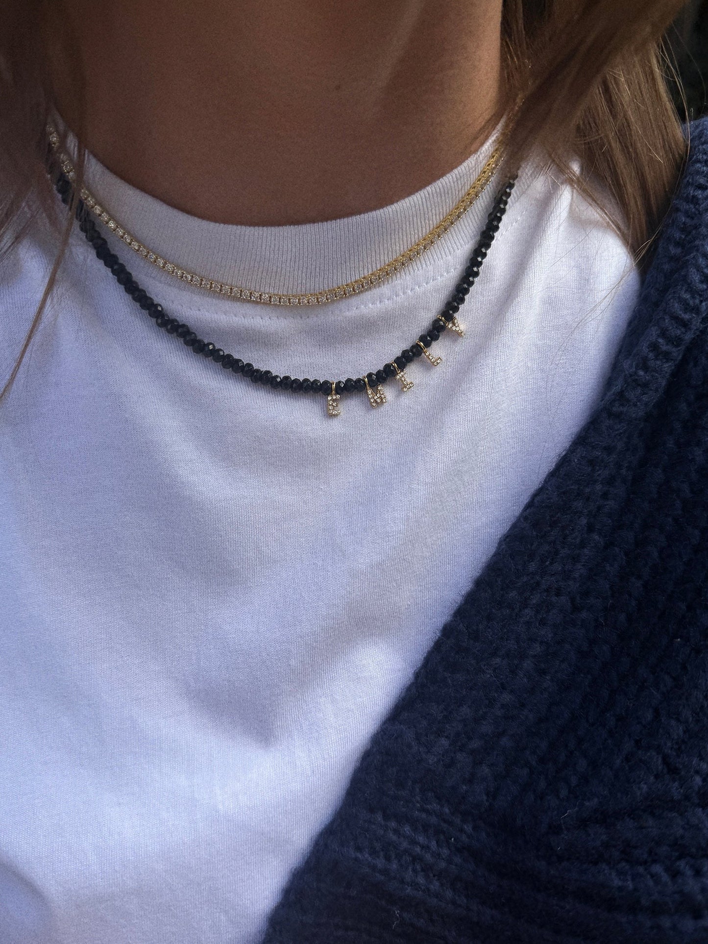 Mini Semi-Precious Custom Necklace - Onyx